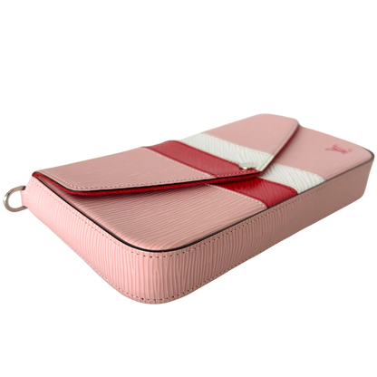 Louis Vuitton Pochette Félicie Umhängetasche Epi-Leder Stripes Rosa Fullset / sehr gut Louis Vuitton