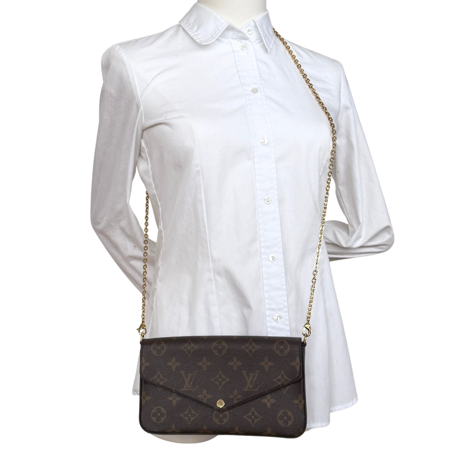 Louis Vuitton Félicie Pochette Braun / sehr gut Louis Vuitton