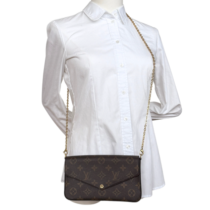 Louis Vuitton Félicie Pochette Braun / sehr gut Louis Vuitton