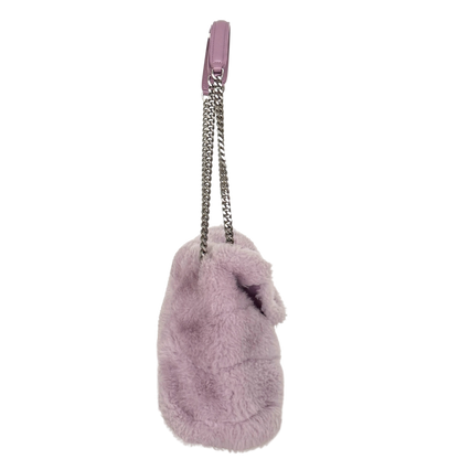 Saint Laurent Loulou Puffer Small Shearling Schultertasche Flieder / sehr gut Saint Laurent