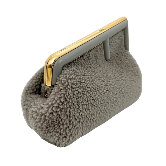 Fendi First klein Lammfell grau / ungetragen Fendi