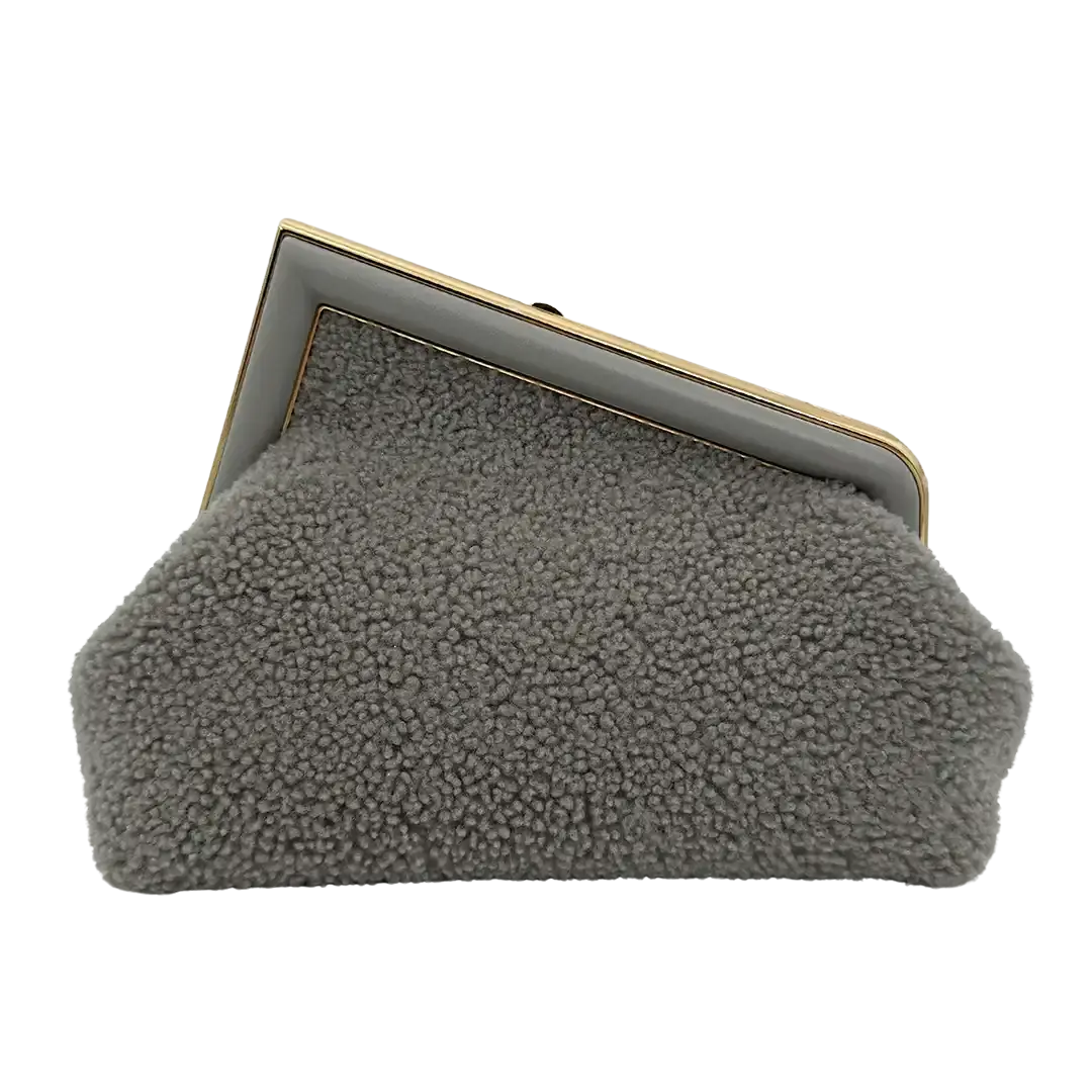 Fendi First klein Lammfell grau / ungetragen Fendi