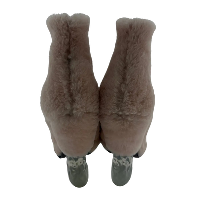 Fendi Shearling Ankle Boot Ice Heel rosa Größe 38 / usehr gut Fendi