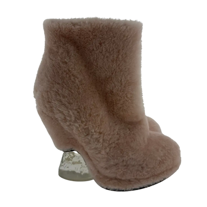 Fendi Shearling Ankle Boot Ice Heel rosa Größe 38 / usehr gut Fendi