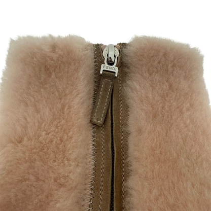 Fendi Shearling Ankle Boot Ice Heel rosa Größe 38 / usehr gut Fendi