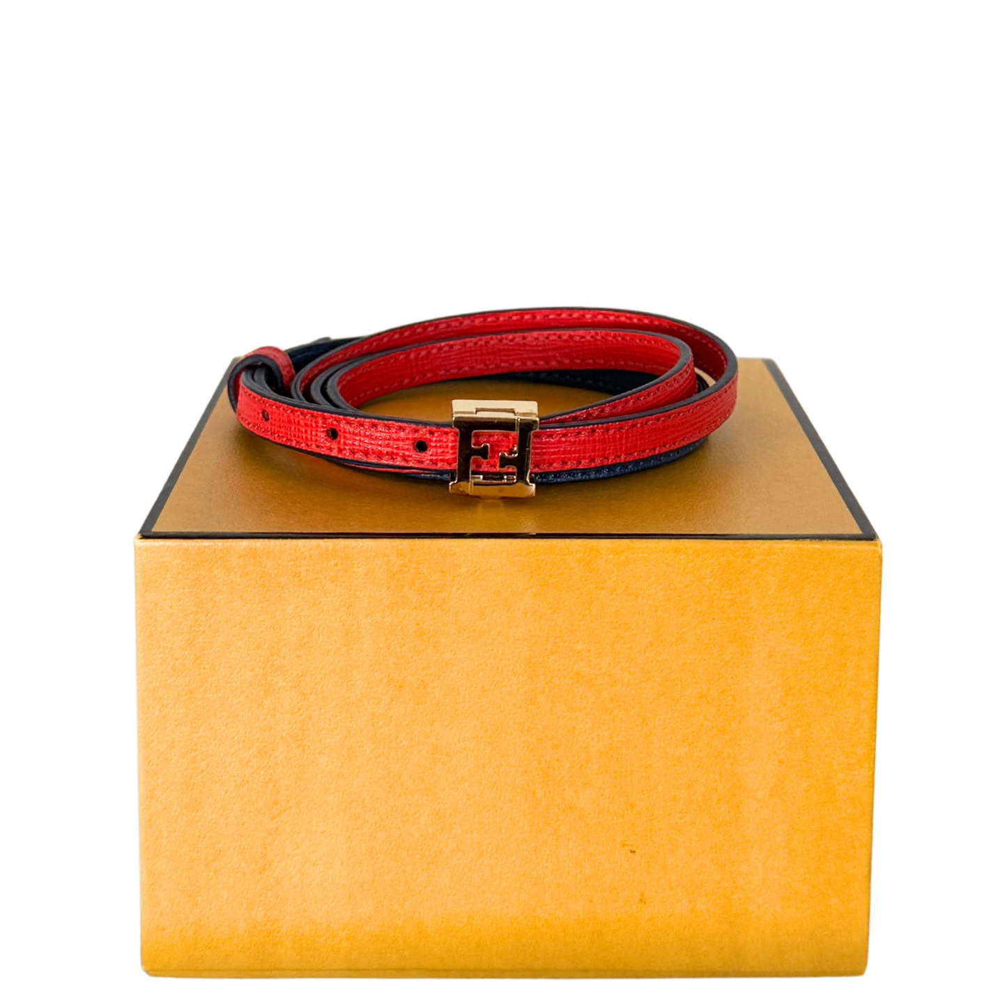 Fendi gewickeltes wendbares Lederarmband Rot Blau / sehr gut Fendi