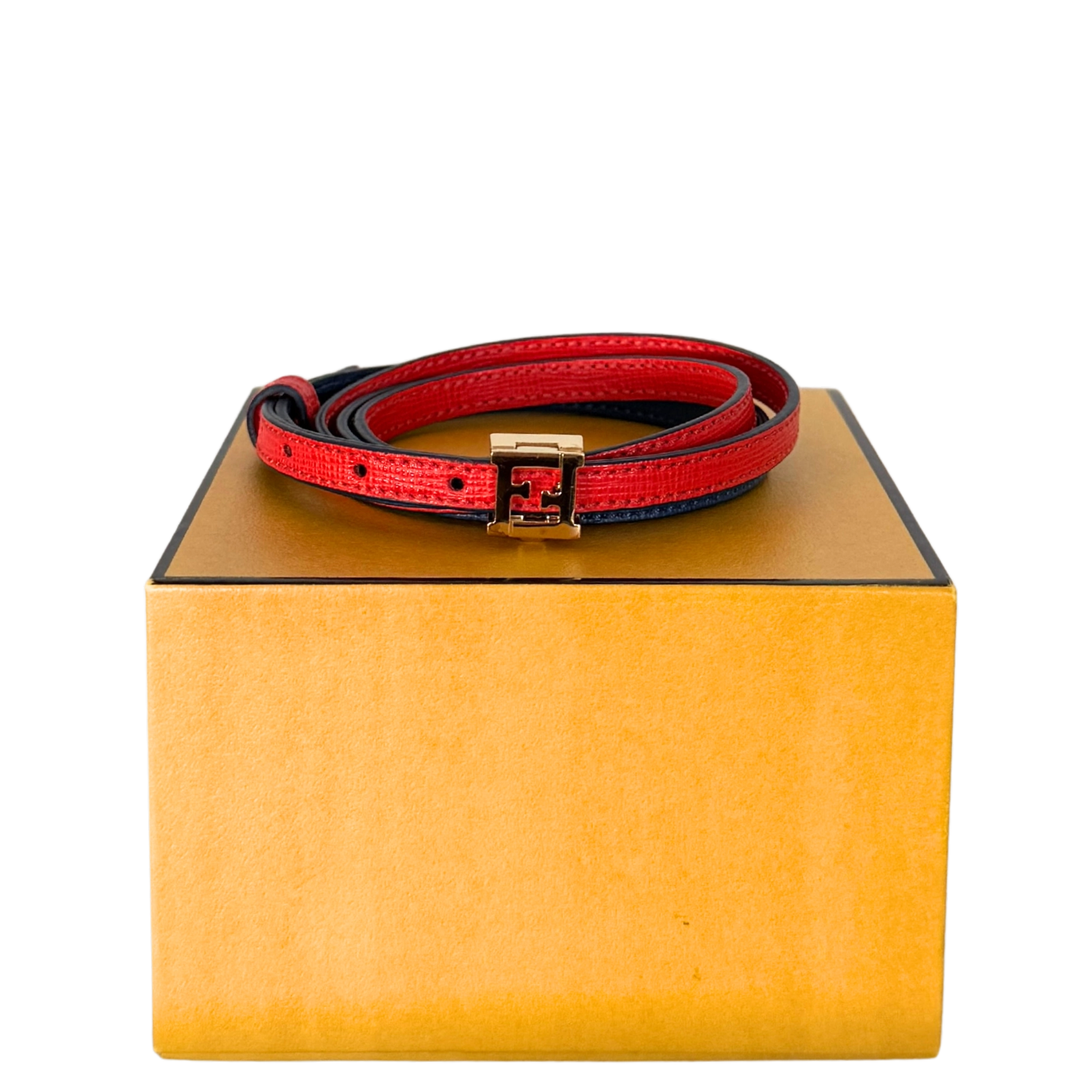 Fendi gewickeltes wendbares Lederarmband Rot Blau / sehr gut Fendi