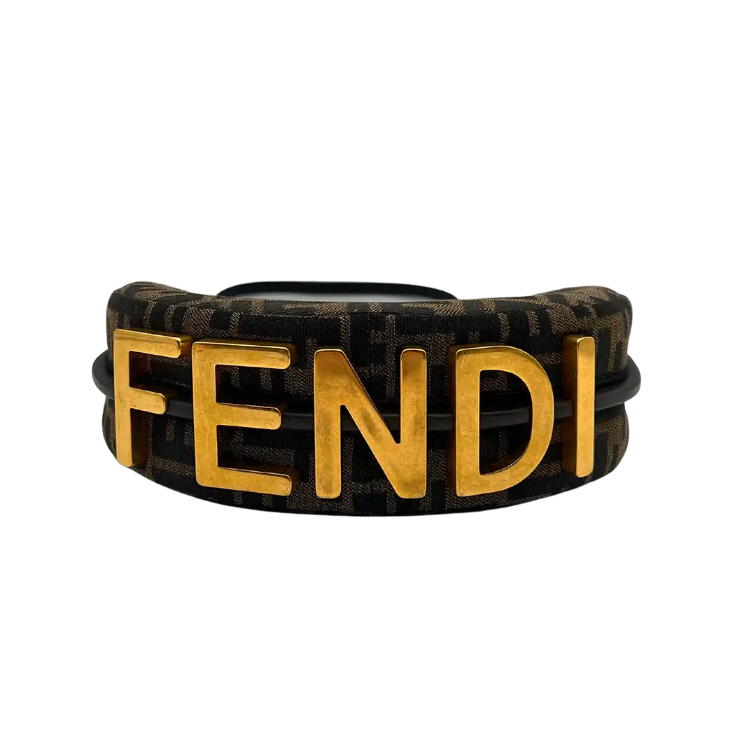 Fendi Fendigraphy Mini Mini Bag FF-Jacquardstoff in braun sehr