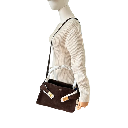 Ferragamo Hug Tote Bag aus Veloursleder braun / ungetragen Salvatore Ferragamo