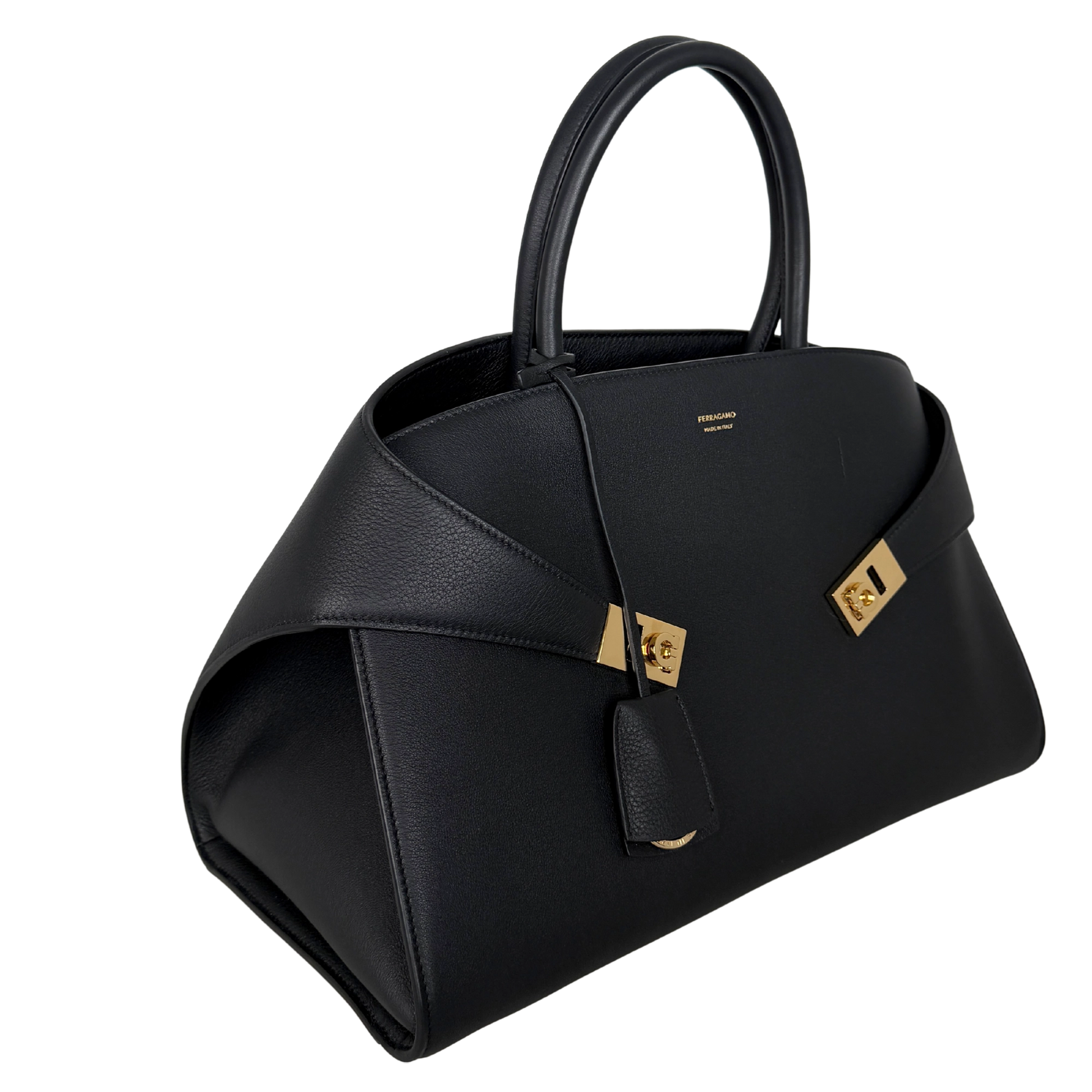 Salvatore Ferragamo HUG (L) Leder schwarz / neuwertig Salvatore Ferragamo