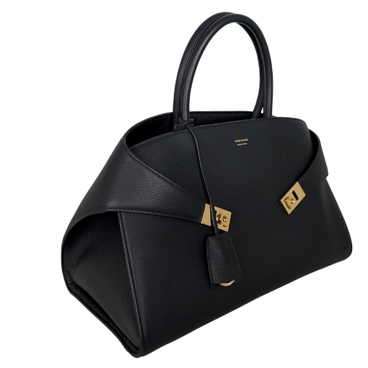 Salvatore Ferragamo HUG (L) Leder schwarz / neuwertig Salvatore Ferragamo