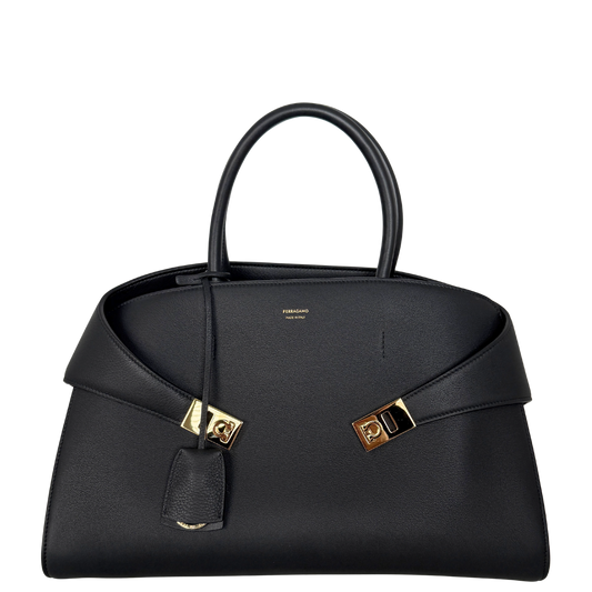 Salvatore Ferragamo HUG (L) Leder schwarz / neuwertig Salvatore Ferragamo
