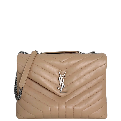 Saint Laurent YSL LouLou Medium Leder beige silber Hardware / sehr gut Saint Laurent
