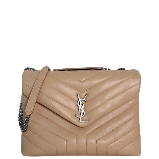 Saint Laurent YSL LouLou Medium Leder beige silber Hardware / sehr gut Saint Laurent