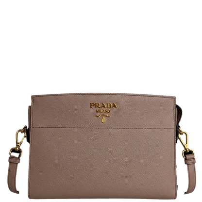 Prada Bandoliera Crossbody Tasche in Puder Saffiano Leder / neuwertig Prada