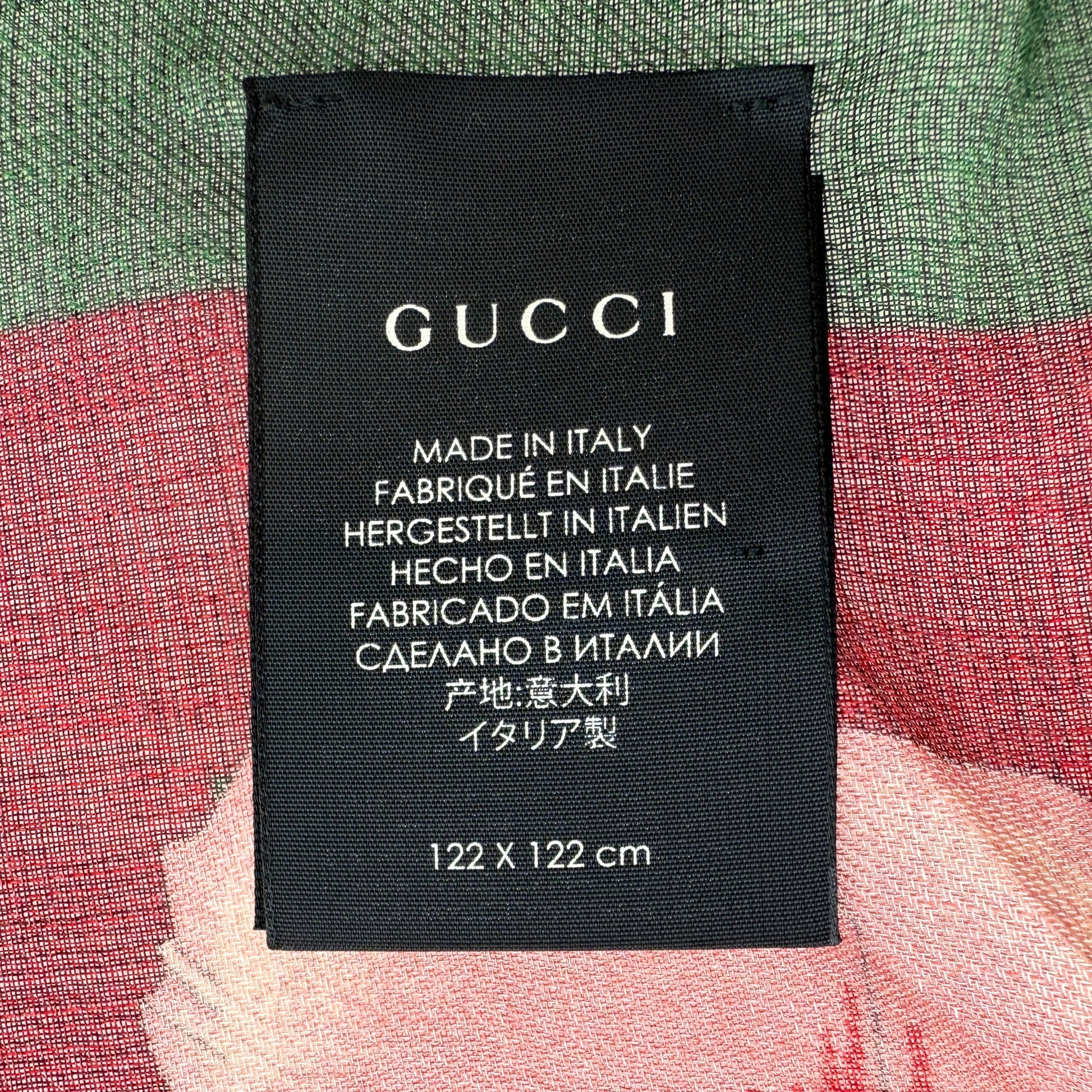 Gucci Vierecktuch mit Flora-Print Bunt / neuwertig Gucci