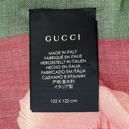 Gucci Vierecktuch mit Flora-Print Bunt / neuwertig Gucci