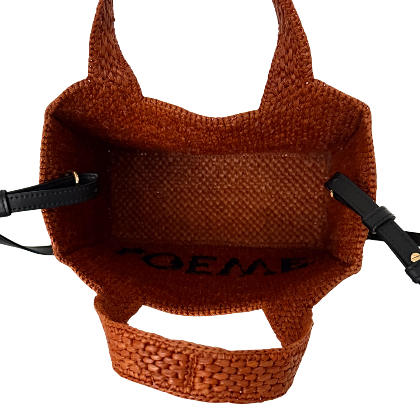 Loewe kleine Font Tote Bag aus Bast Braun / neuwertig Loewe