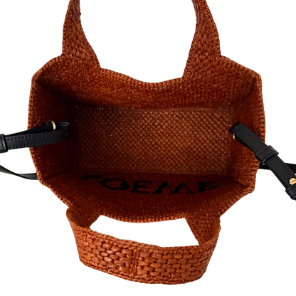Loewe kleine Font Tote Bag aus Bast Braun / neuwertig Loewe