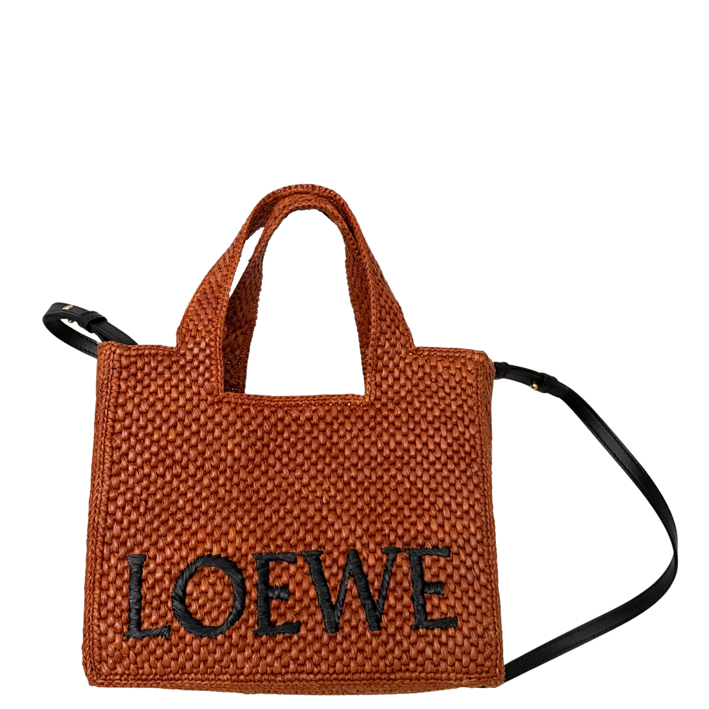Loewe kleine Font Tote Bag aus Bast Braun / neuwertig Loewe
