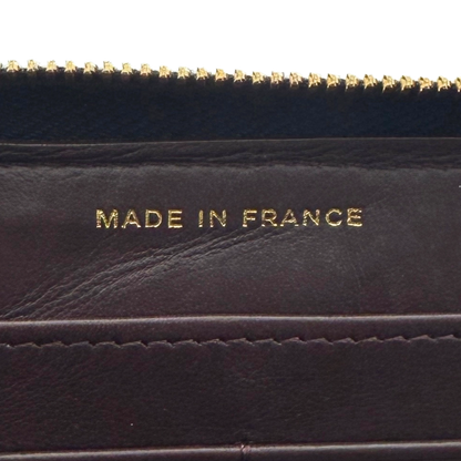 Chanel Gusset Zip Around Geldbörse Kaviarleder Schwarz / gut