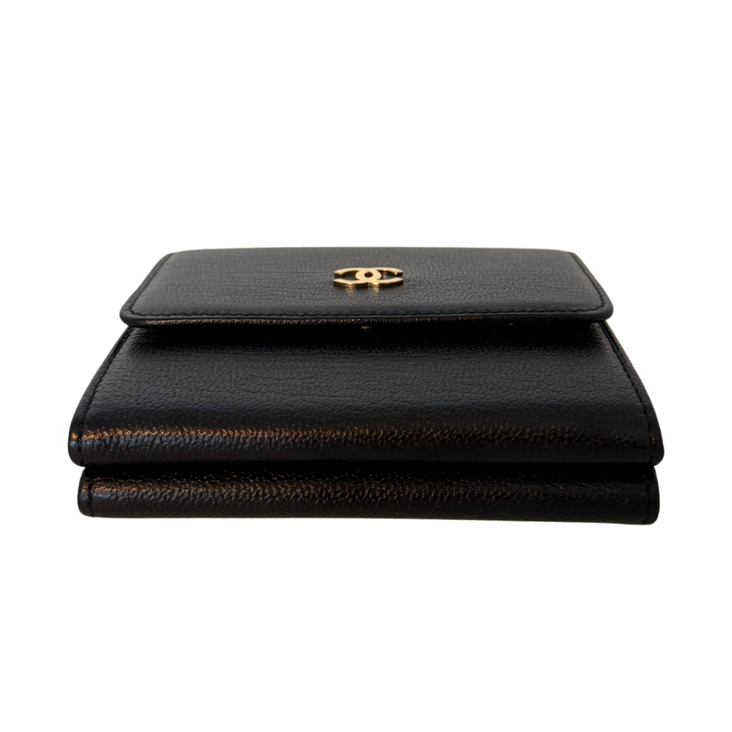 Chanel Coco Mark Tri-Fold Geldbörse Schwarz / neuwertig