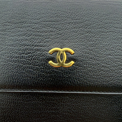 Chanel Coco Mark Tri-Fold Geldbörse Schwarz / neuwertig