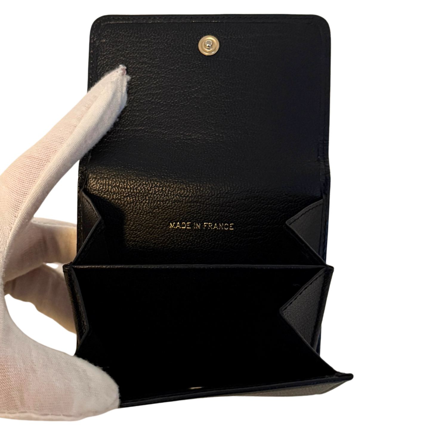 Chanel Coco Mark Tri-Fold Geldbörse Schwarz / neuwertig