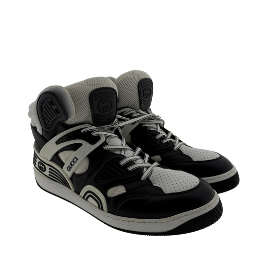 Gucci Basket High-Top Sneaker schwarz weiß Größe 46 / sehr gut Gucci
