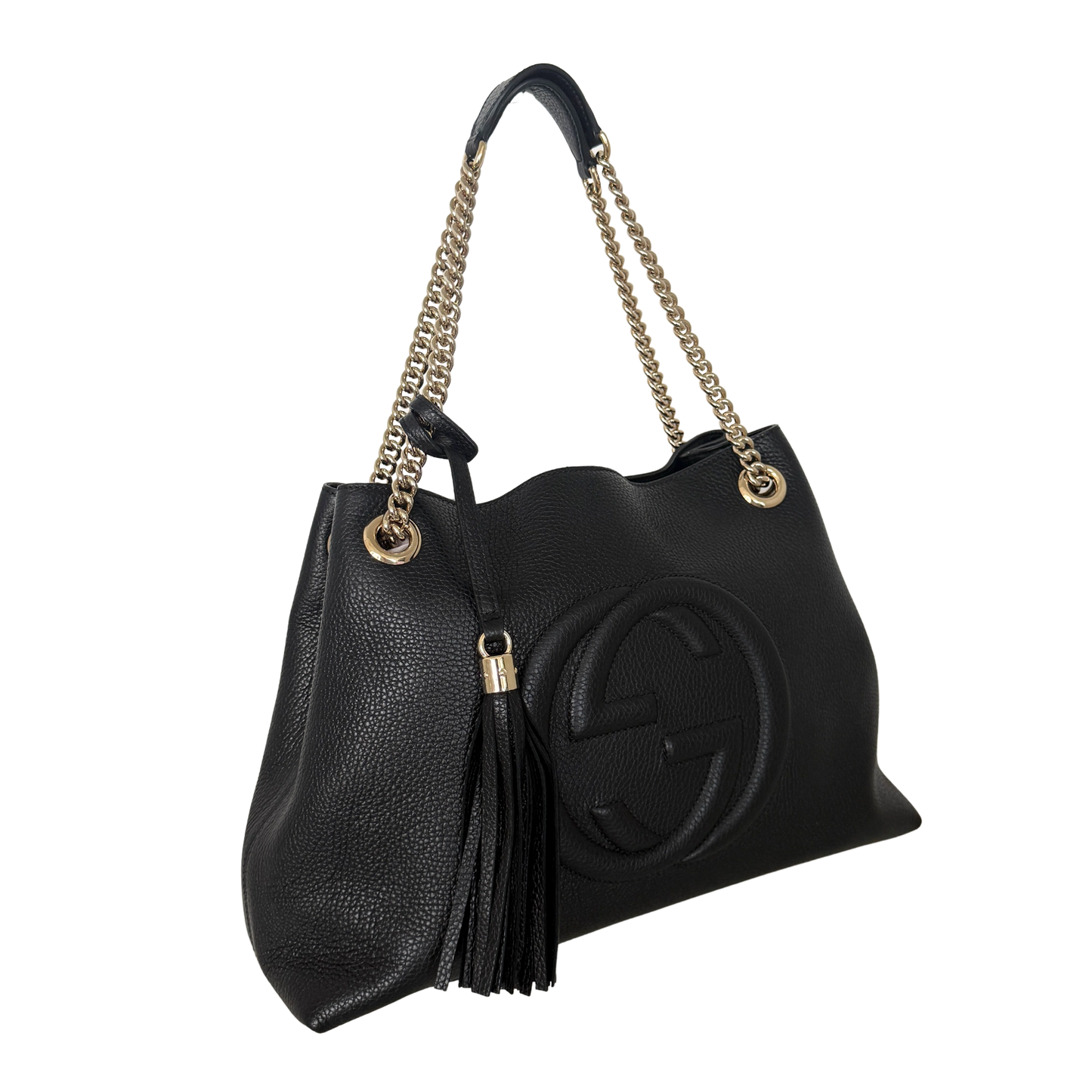 Gucci Soho Medium Double Chain Schultertasche Schwarz / neuwertig (Kopie) Gucci