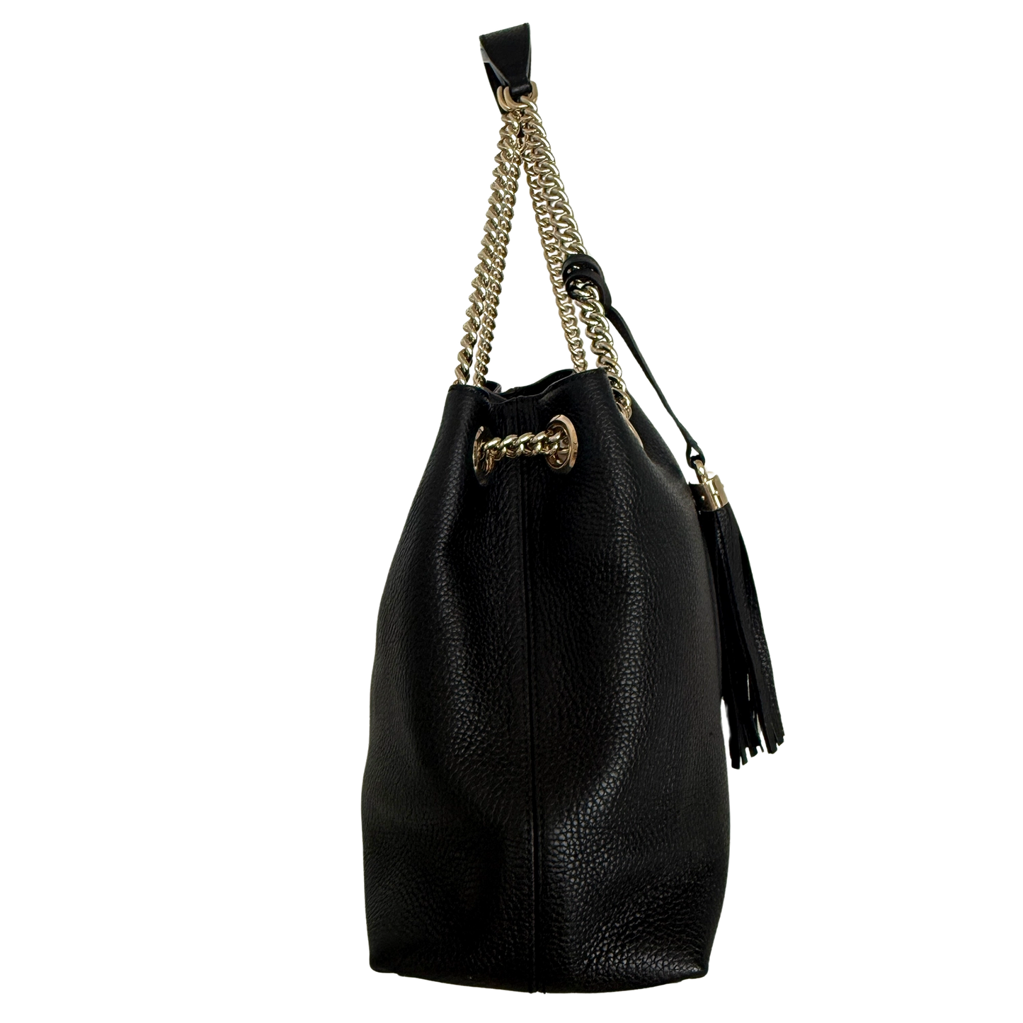 Gucci Soho Medium Double Chain Schultertasche Schwarz / neuwertig (Kopie) Gucci