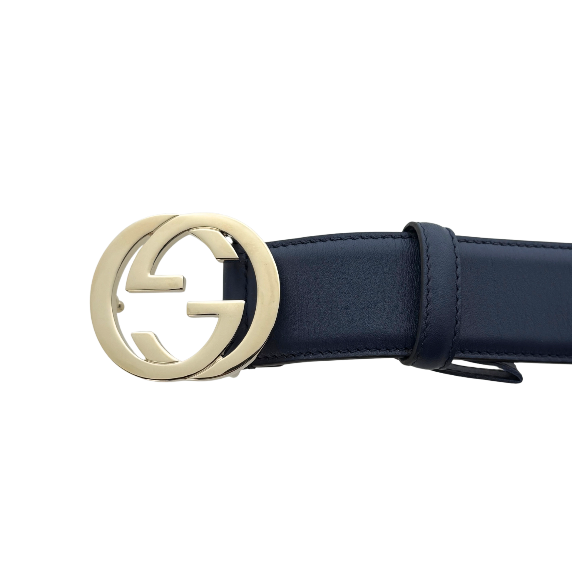Gucci Interlocking GG Gürtel Blau / sehr gut Gucci