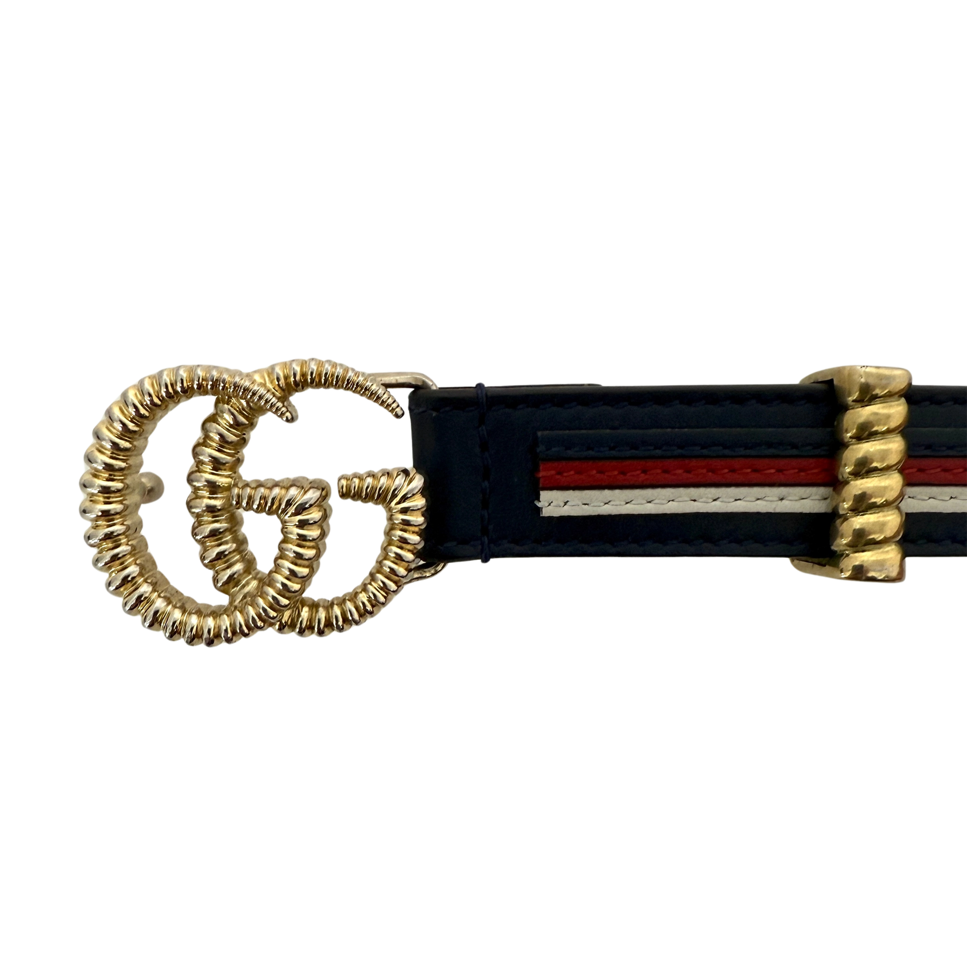 Gucci Torchon GG Gürtel Navyblau Rot Weiß/ akzeptabel Gucci