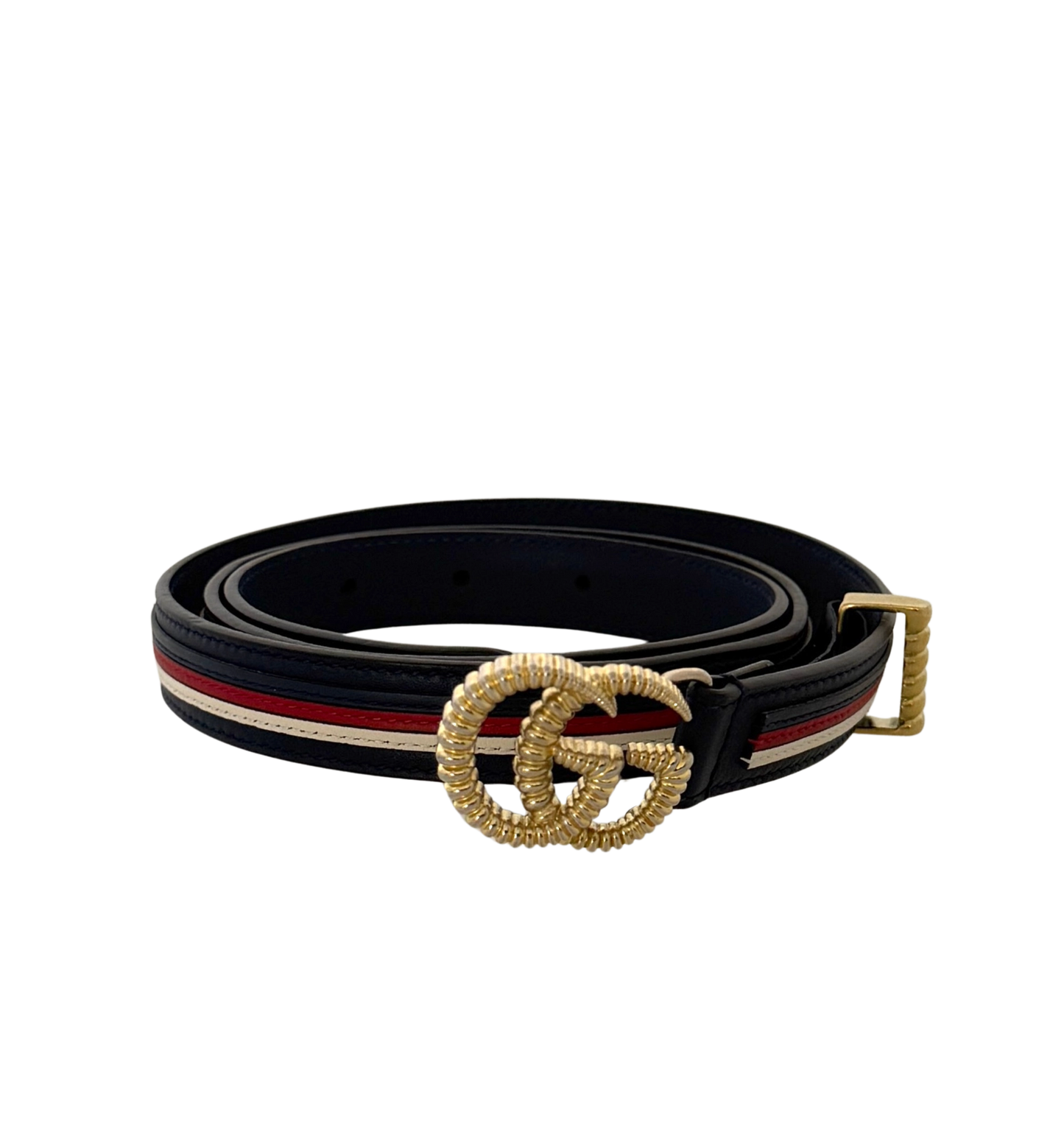 Gucci Torchon GG Gürtel Navyblau Rot Weiß/ akzeptabel Gucci