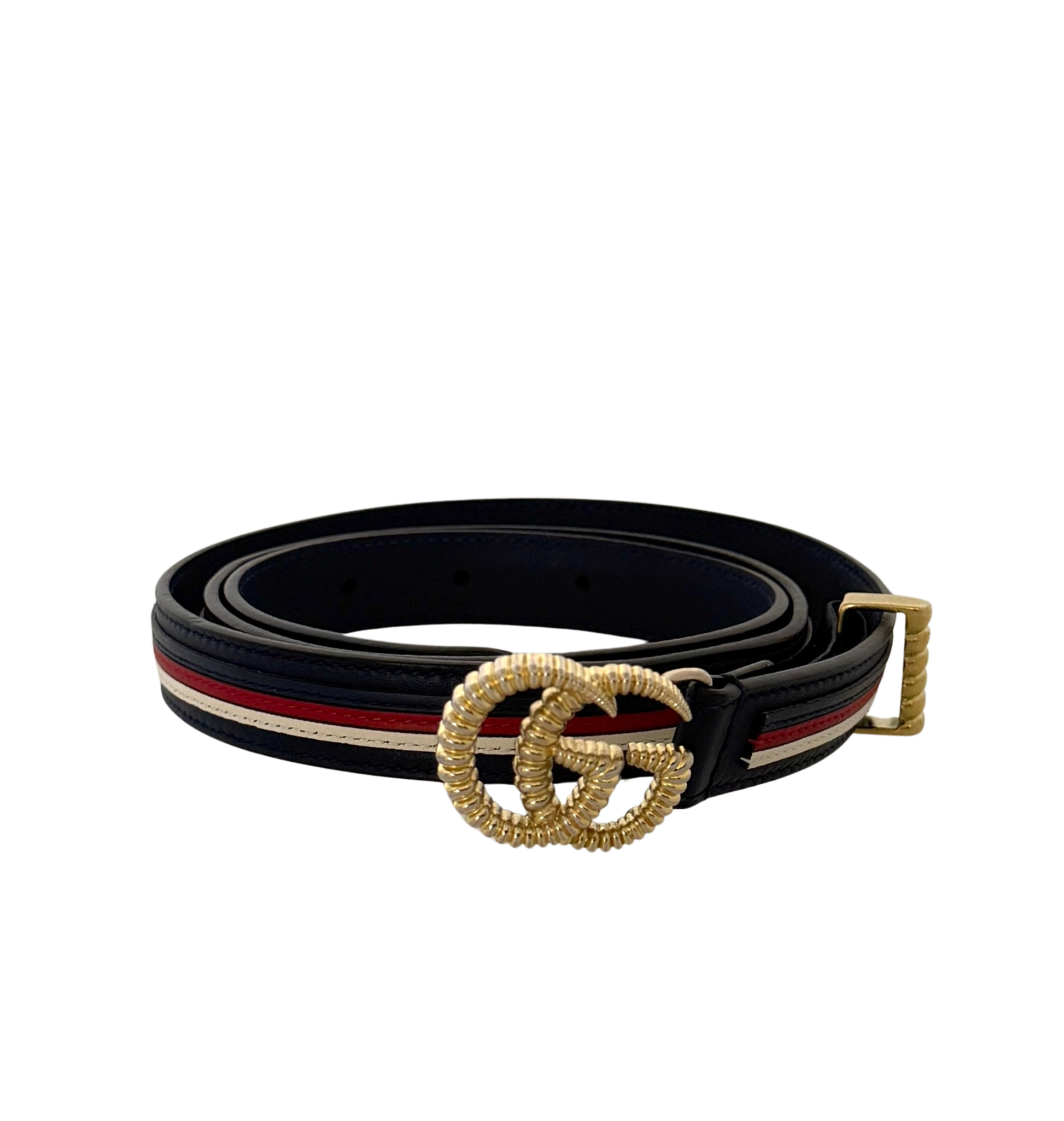 Gucci Torchon GG Gürtel Navyblau Rot Weiß/ akzeptabel Gucci