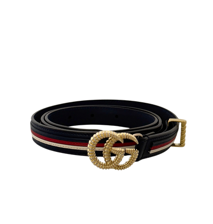 Gucci Torchon GG Gürtel Navyblau Rot Weiß/ akzeptabel Gucci