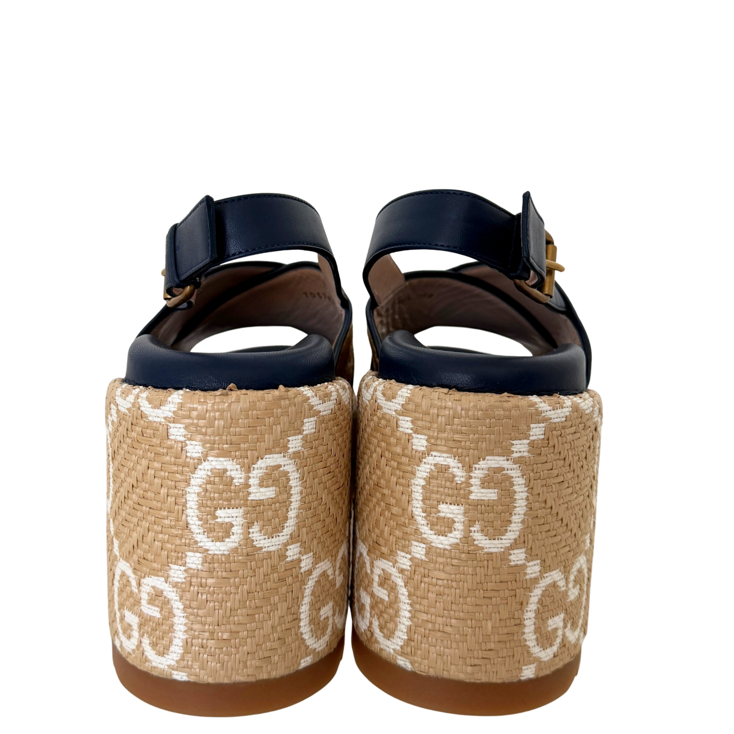 Gucci GG logo raffia platform Wedges Größe 40,5 Beige / neuwertig Gucci