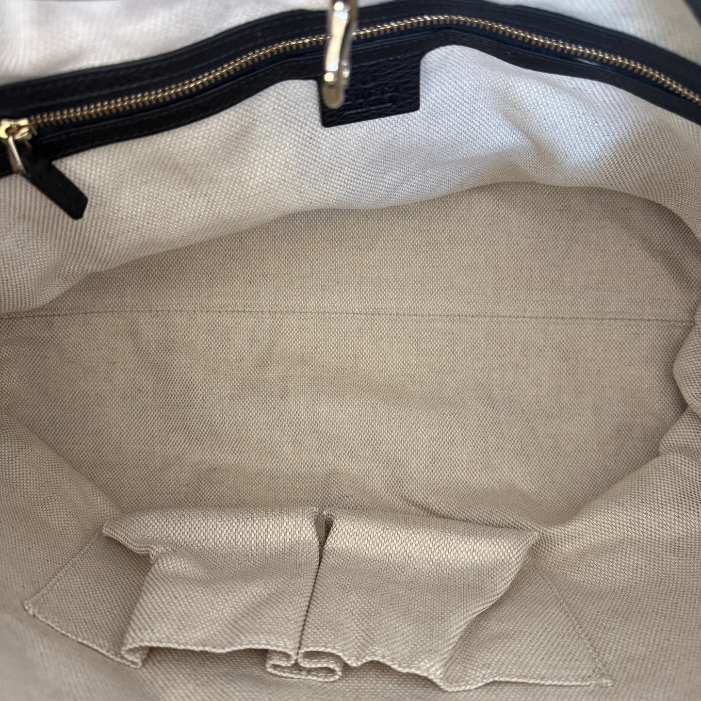 Gucci Soho Medium Double Chain Schultertasche Schwarz / sehr gut Gucci