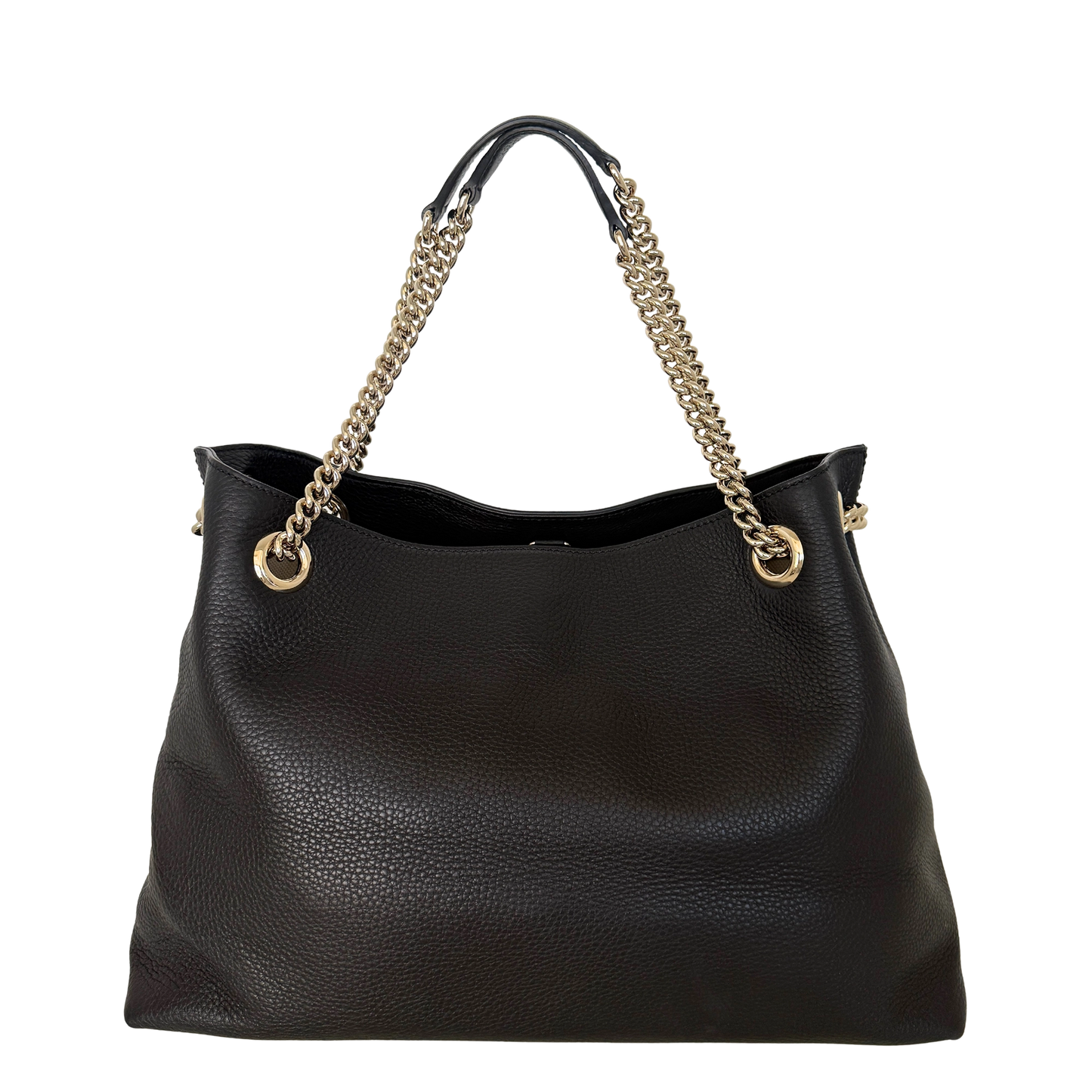 Gucci Soho Medium Double Chain Schultertasche Schwarz / sehr gut Gucci