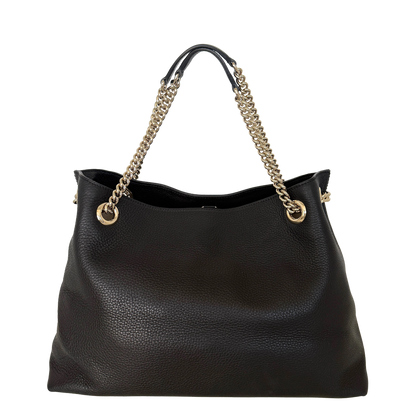 Gucci Soho Medium Double Chain Schultertasche Schwarz / sehr gut Gucci