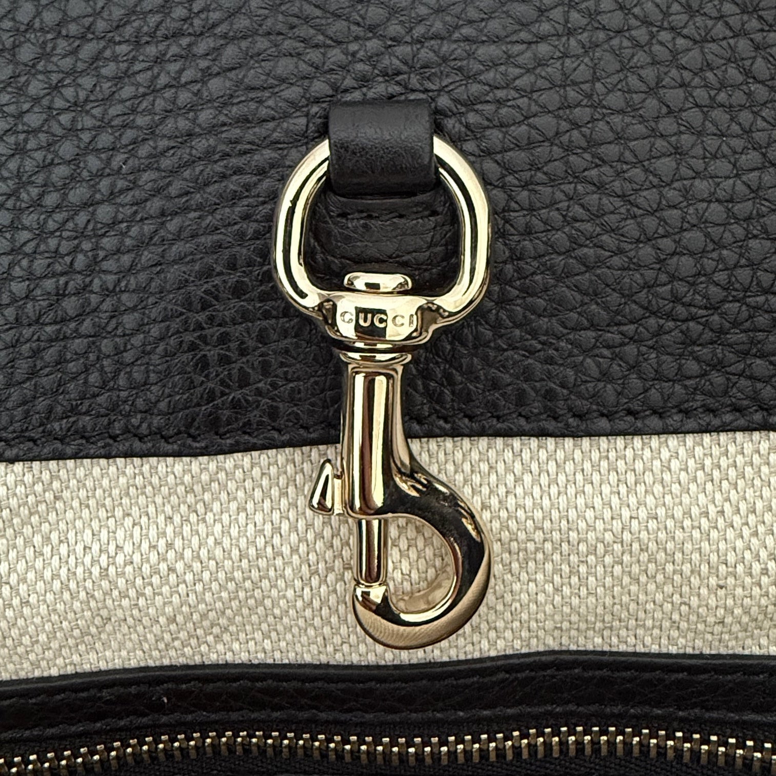 Gucci Soho Medium Double Chain Schultertasche Schwarz / sehr gut Gucci