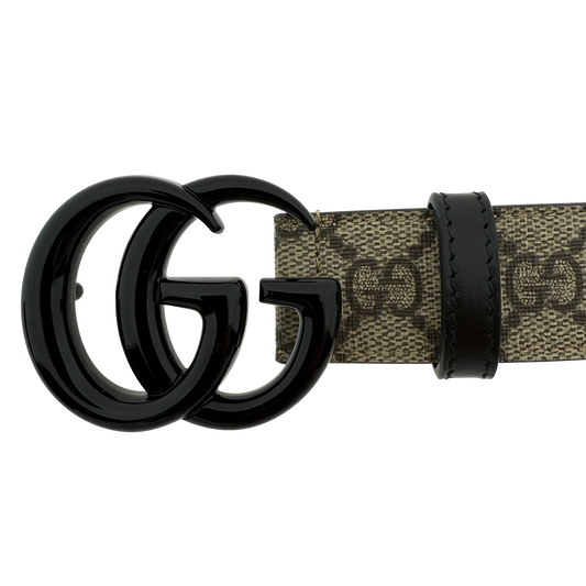 Gucci GG Marmont Gürtel Beige mit schwarzer Schnalle / neuwertig Gucci