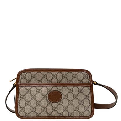 Gucci GG Supreme Schultertrasche Braun Fullset / sehr gut Gucci