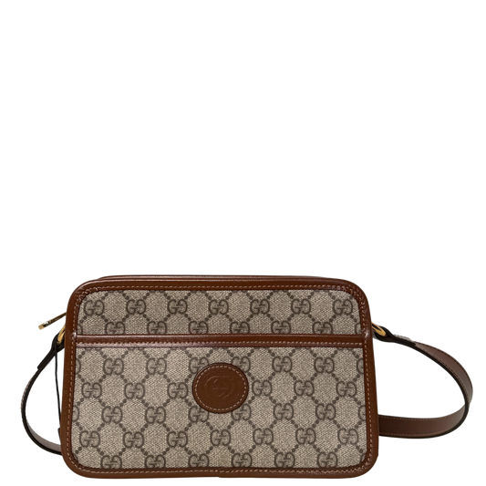 Gucci GG Supreme Schultertrasche Braun Fullset / sehr gut Gucci