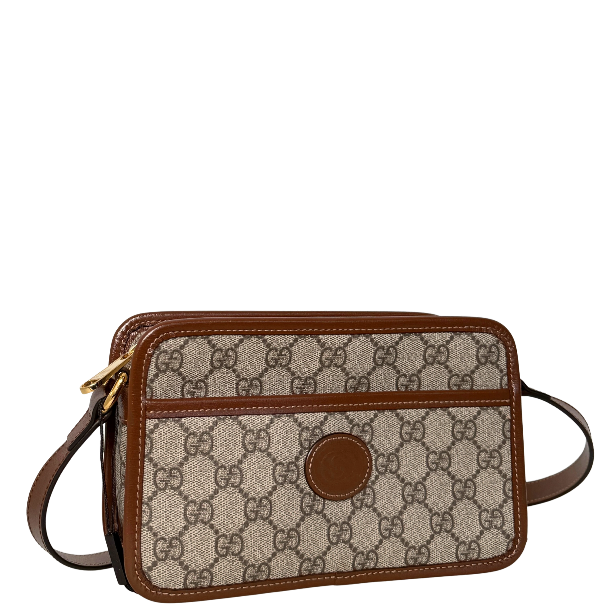 Gucci GG Supreme Schultertrasche Braun Fullset / sehr gut Gucci