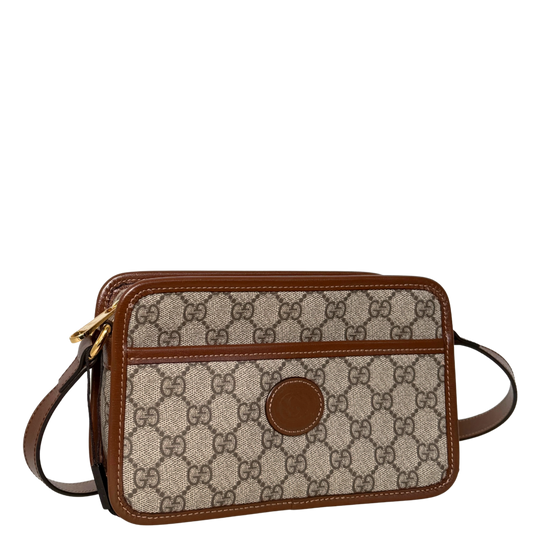 Gucci GG Supreme Schultertrasche Braun Fullset / sehr gut Gucci