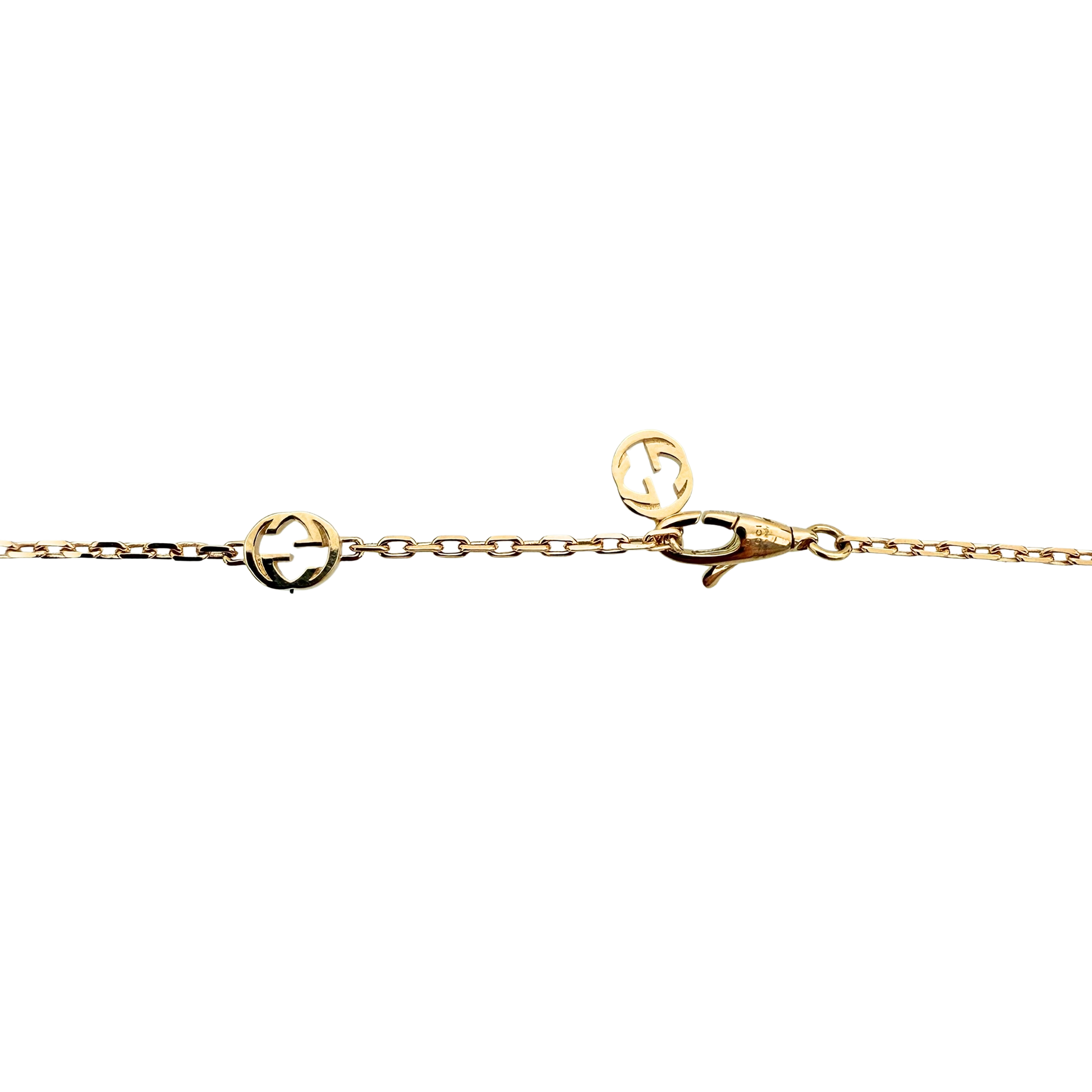 Gucci Interlocking Gliederhalskette Gelbgold 18 Karat mit Dianmant/ ungetragen Gucci