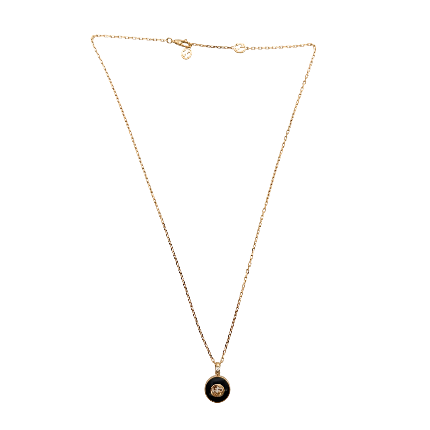 Gucci Interlocking Gliederhalskette Gelbgold 18 Karat mit Dianmant/ ungetragen Gucci
