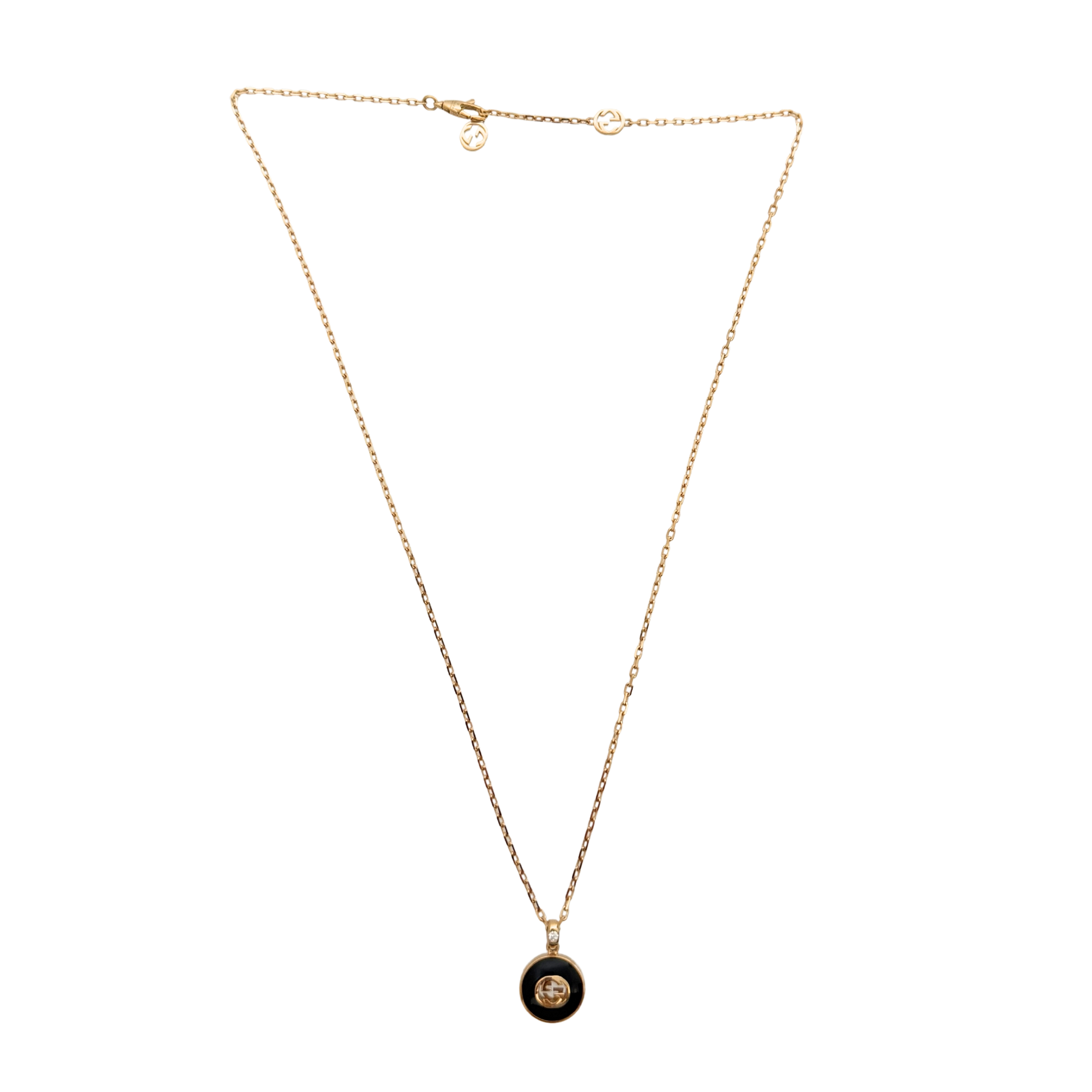 Gucci Interlocking Gliederhalskette Gelbgold 18 Karat mit Dianmant/ ungetragen Gucci