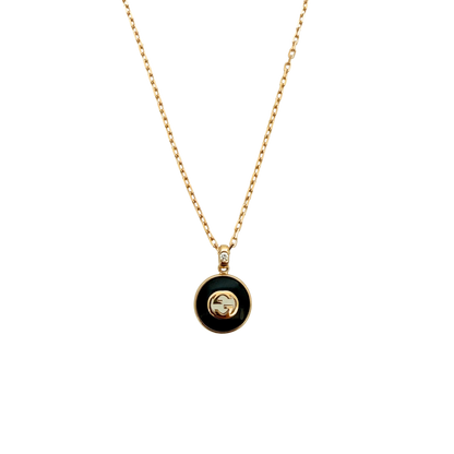 Gucci Interlocking Gliederhalskette Gelbgold 18 Karat mit Dianmant/ ungetragen Gucci